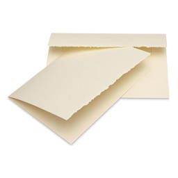 Strathmore Creative Cards and Envelopes - Ivory with Deckle, Pkg of 50, single card and envelope