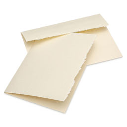 Strathmore Creative Cards and Envelopes - Ivory with Deckle, Pkg of 100, single card and envelope