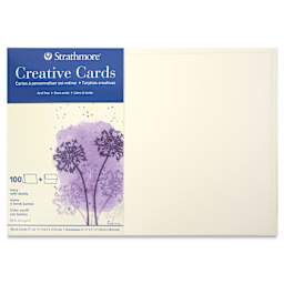 Strathmore Creative Cards and Envelopes - Full Size, Ivory with Deckle, Pkg of 100, front
