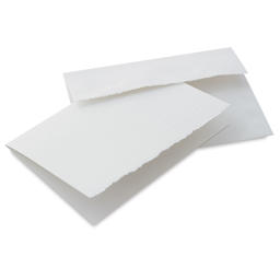Strathmore Creative Cards and Envelopes - Full Size, Fluorescent White with Deckle, card and envelope