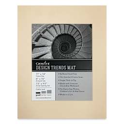 Crescent Pre-Cut Mat - Antique Buff, 11" x 14" (7-1/2" x 9-1/2" Opening)