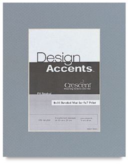 Crescent Pre-Cut Mats - Front view of Bar Harbor Gray color mat with label
