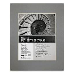 Crescent Pre-Cut Mat - Bar Harbor Gray, 11" x 14" (7-1/2" x 9-1/2" Opening)