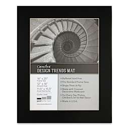 Crescent Pre-Cut Mat - Raven Black, 16" x 20" (11-1/2" x 15-1/2" Opening)