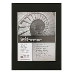 Crescent Pre-Cut Mat - Raven Black, 18" x 24" (13-1/2" x 17-1/2" Opening)