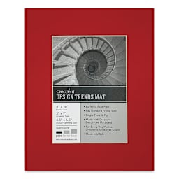 Crescent Pre-Cut Mat - Chinese Red, 8" x 10" (4-1/2" x 6-1/2" Opening)