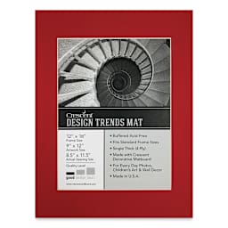 Crescent Pre-Cut Mat - Chinese Red, 12" x 16" (8-1/2" x 11-1/2" Opening)