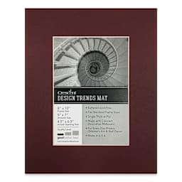 Crescent Pre-Cut Mat - Maroon, 8" x 10" (4-1/2" x 6-1/2" Opening)