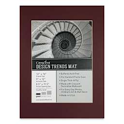 Crescent Pre-Cut Mat - Maroon, 12" x 16" (8-1/2" x 11-1/2" Opening)