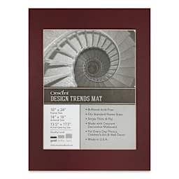 Crescent Pre-Cut Mat - Maroon, 18" x 24" (13-1/2" x 17-1/2" Opening)
