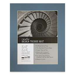Crescent Pre-Cut Mat - Biscay Blue, 16" x 20" (11-1/2" x 15-1/2" Opening)