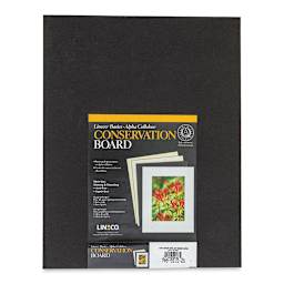 Lineco Conservation Matboard - Black, 4 ply, Pkg of 25, 11" x 14"