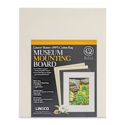 Lineco Cotton Rag Museum Mounting Boards - Pkg of 25,   Aged White, 8" x 10"