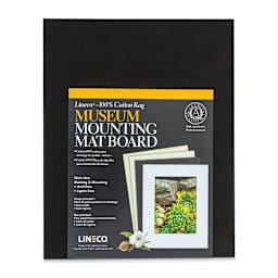 Lineco Cotton Rag Museum Mounting Boards - Pkg of 25,  Black, 8" x 10"