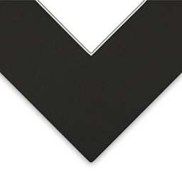 Closeup of Bainbridge Novacore Matboard - Black with White Core