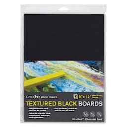 Crescent Textured Black Art Boards - Pkg of 3, 9" x 12"