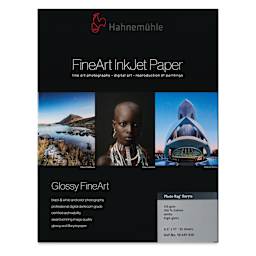 Hahnemühle Photo Rag Gloss Baryta FineArt Inkjet Paper - 8-1/2" x 11", Pkg of 25, front of packaging