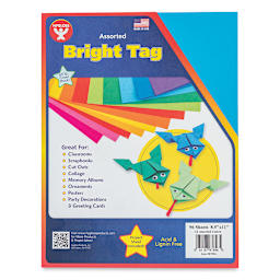Hygloss Bright Tag Pack - 8-1/2" x 11", Pkg of 96, front of the packaging