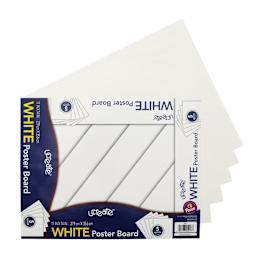 Pacon Poster Board 5-Sheet Pack, 11 in x 15 in, White
