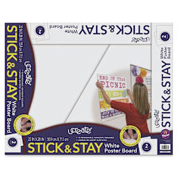 Pacon UCreate Stick & Stay White Posterboard - Front of package shown