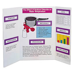 Pacon Colored Trifold Presentation Board - 48" x 36", White, used to create finished presentation