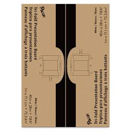 Pacon Colored Trifold Presentation Board - 48" x 36", White, closed