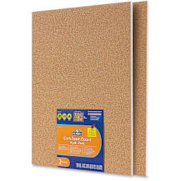 Cork Foam Board - Angled view of 2 sheet package with label
