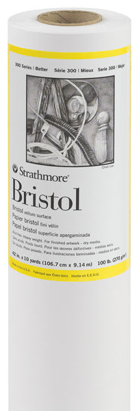 Strathmore 300 Series Bristol Roll - Closeup of Vellum Roll with label
