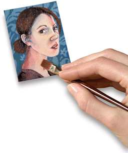 Strathmore Artist Trading Card - Example of Woman being painted