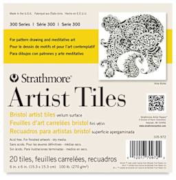 Strathmore 300 Series Bristol Artist Tiles - Front of package of 6"x 6" Tiles shown