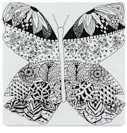 Strathmore 300 Series Bristol Artist Tiles - Black Ink Butterfly drawing shown using Tile