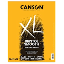 Canson XL Bristol - Pad, 11" x 14", Smooth, 25 Sheets, Tapebound