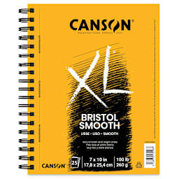 Canson XL Bristol - Wirebound Pad, 10" x 7", Smooth, 25 Sheets