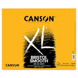 Canson XL Bristol - Pad, 14" x 17", Smooth, 25 Sheets, Tapebound