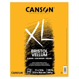 Canson XL Bristol - Pad, 11" x 14", Vellum, 25 Sheets, Tapbound