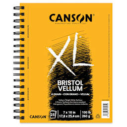 Canson XL Bristol - Wirebound Pad, 10" x 7", Vellum, 25 Sheets
