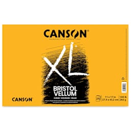 Canson XL Bristol - Pad, 11" x 17", Vellum, 25 Sheets, Tapebound