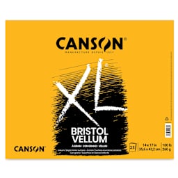 Canson XL Bristol - Pad, 14" x 17", Vellum, 25 Sheets, Tapebound