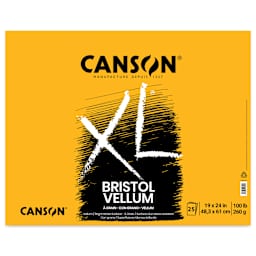Canson XL Bristol - Pad, 19" x 24", Vellum, 25 Sheets, Tapebound