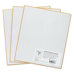 Aitoh Gasen Paper Shikishi Boards - 7" x 8-1/4", Pkg of 3, with packaging label on board