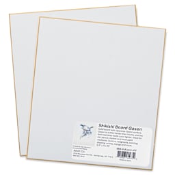 Aitoh Gasen Paper Shikishi Boards - 9-1/2" x 10-3/4", Pkg of 2, board with packaging label