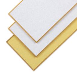 Aitoh Hosho Paper Shikishi Boards - 2-1/5" x 14-1/4", Pkg of 3, front and back of boards