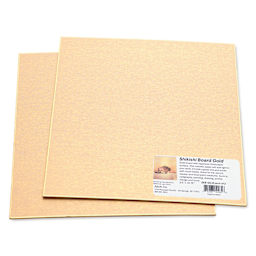 Aitoh Gold Paper Shikishi Boards - 9-1/2" x 10-3/4", Pkg of 2, with packaging label