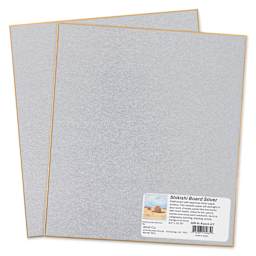 Aitoh Silver Paper Shikishi Boards - 9-1/2" x 10-3/4", Pkg of 2, packaging label