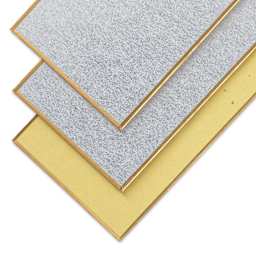 Aitoh Silver Paper Shikishi Boards - 2-1/5" x 14-1/4", Pkg of 3, front and back of boards