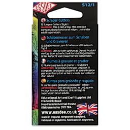 Essdee Scratchboard Scraper Cutters - Style 1, Pkg of 12 - back of packaging