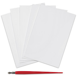 Essdee Scraperboard - Pkg of 5, 4" x 6", White, Un-Inked