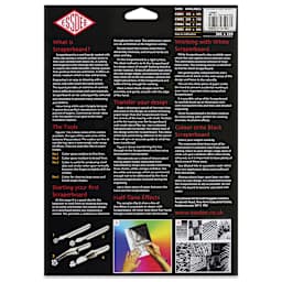 Essdee Scraperboard - Pkg of 10, 9" x 12", White, Un-Inked - back of packaging