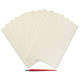 Essdee Scraperboard - Pkg of 10, 6" x 9", White, Un-Inked