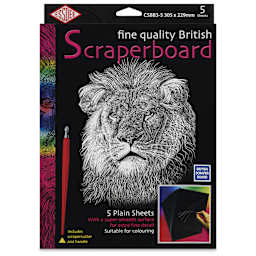 Essdee Black Pre-Inked Scraperboard - Pkg of 5, 9" x 12" - front of packaging